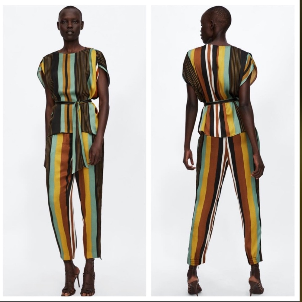 Zara silk top and pants set